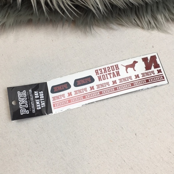 VS Pink Nebraska Huskers Game Day Tattoo pack NEW - Picture 1 of 5